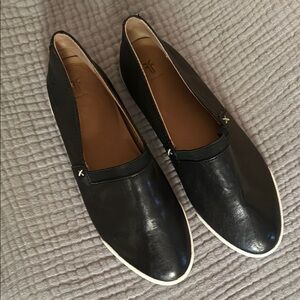 Black Leather Women's Loafers